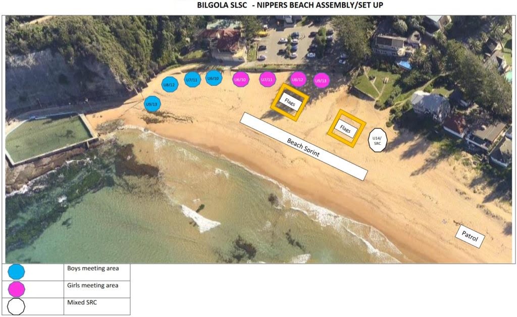 Bilgola SLSC Nippers COVID Beach Map | Bilgola SLSC